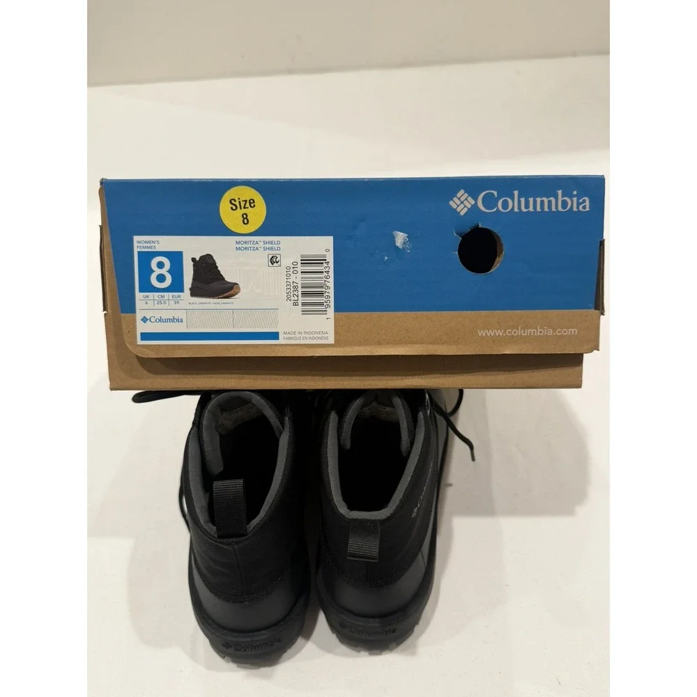 Columbia Moritza Shield Women's Lace Up Ankle Boots Black US 8 BL2387-010 hiking